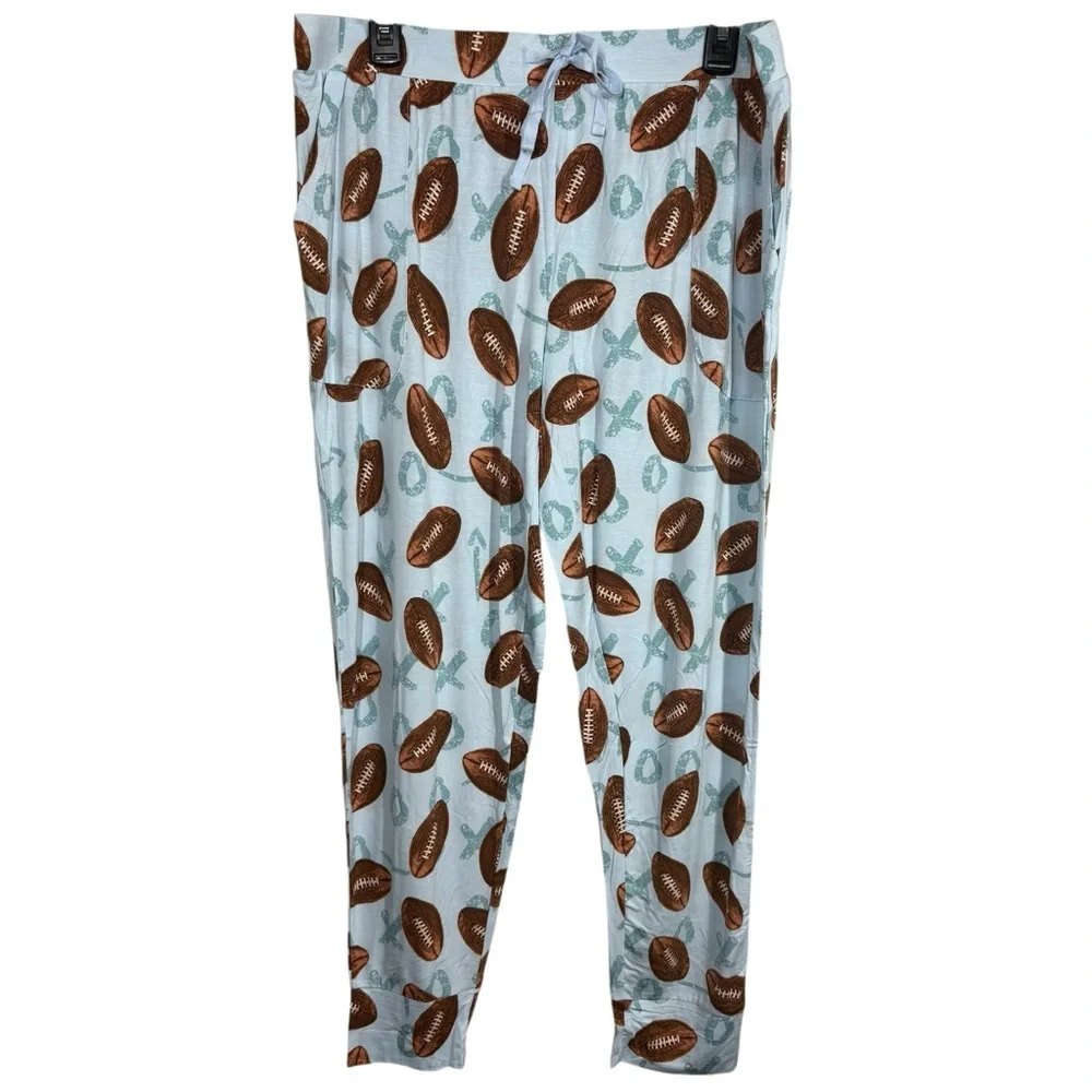 NWT Posh Peanut Long Sleeve Field Day Football Pajama Set Size 3XL